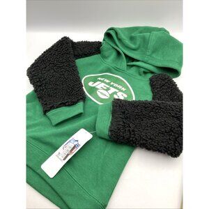 NFL 3T Toddler New York Jets Hooded Sweatshirt Sherpa Sleeve Hoodie - NEW